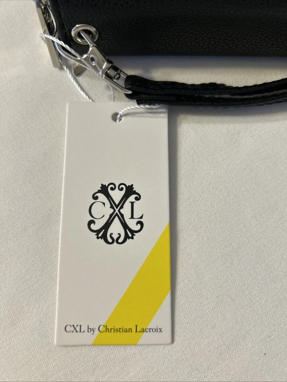 CXL By Christian Lacroix Wristlet Wallet Womens Black Pebble Double Zipper